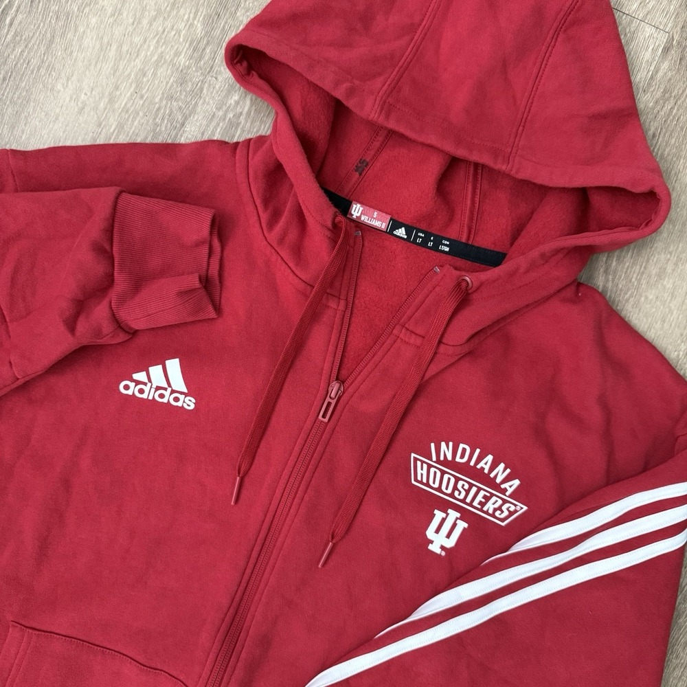 Adidas Indiana Hoosiers Player Issued Full Zip Fleece Hoodie Mens LT Williams II